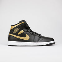 Jordan 1 Mid Black Metallic Gold