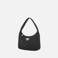 Prada Svart Kviltad Mini-väska i Nylon