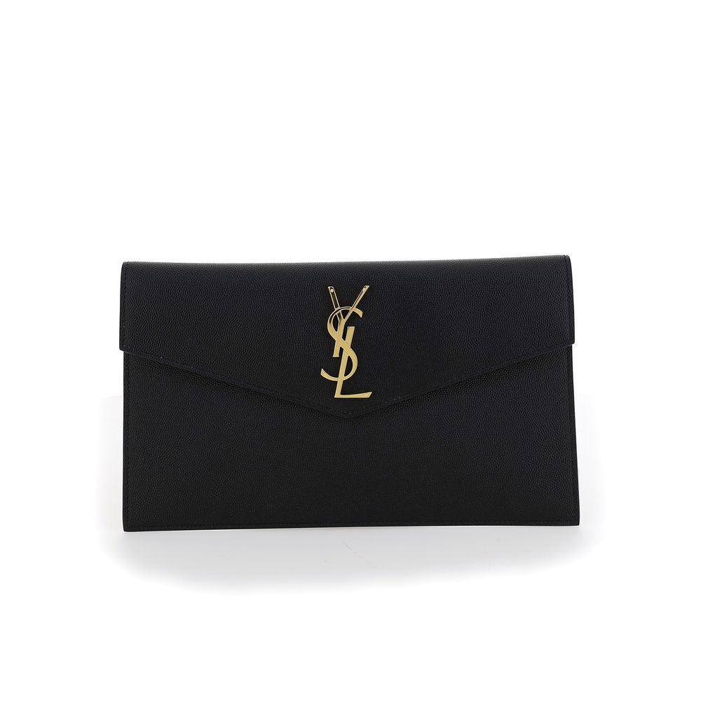 Saint Laurent Svart Kuvertväska I Läder