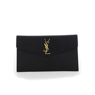 Saint Laurent Svart Kuvertväska I Läder
