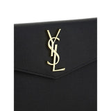 Saint Laurent Svart Kuvertväska I Läder