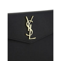 Saint Laurent Svart Kuvertväska I Läder
