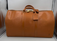 Louis Vuitton Keepall 50 Duffelbag Reseväska I Brunt Epi-läder