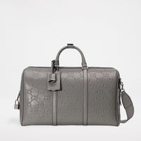 Gucci GG Embossed Duffle Bag Grey