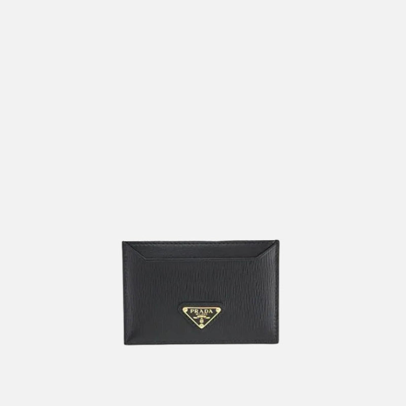 Prada Svart Korthållare I Kalvskinn
