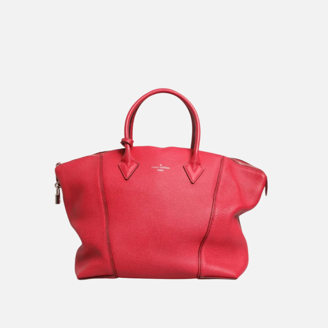 Louis Vuitton Soft Lockit MM Axelremsväska I Griotte Taurillon-läder