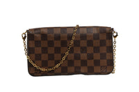 Louis Vuitton Pochette Félicie Plånbok Med Kedja I Damier Ébène