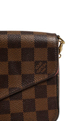 Louis Vuitton Pochette Félicie Plånbok Med Kedja I Damier Ébène