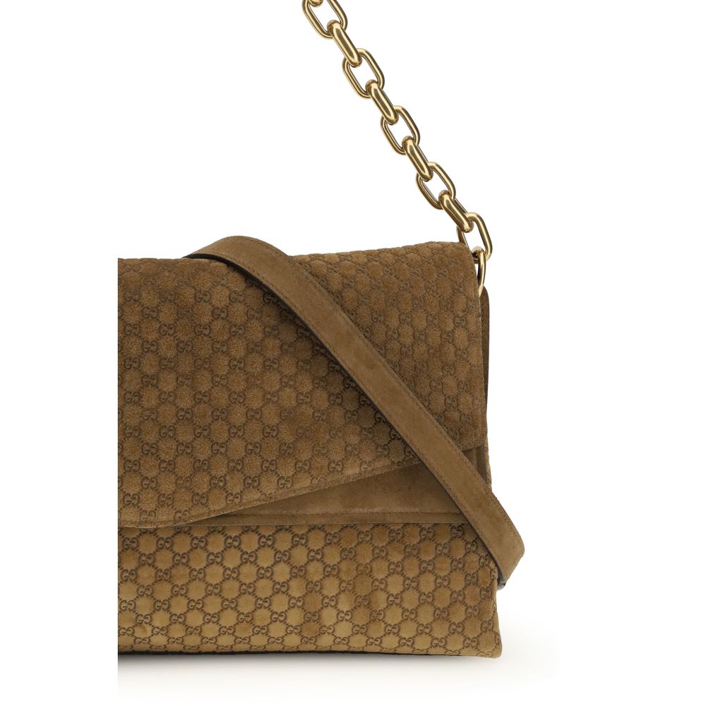 Gucci Brun Handväska I Mocka