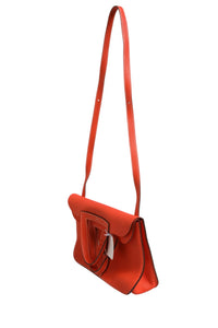Hermès Rouge Casaque Clemence Halzan 31 Med Palladiumfärgad Hårdvara