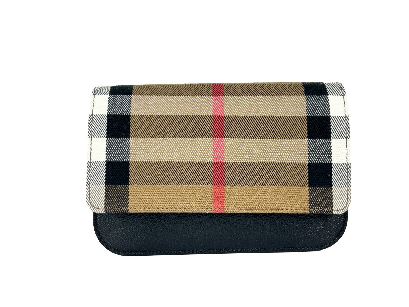 Burberry Liten Madison Axelremsväska I Läder Och Check-mönster