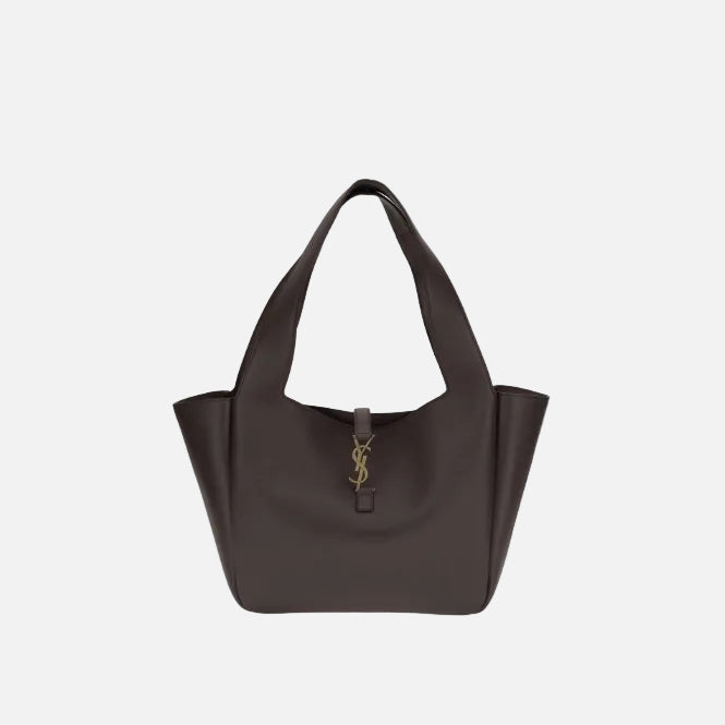 Saint Laurent Le 5 à 7 Bea Axelremsväska Brun Kalvläder