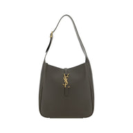 Saint Laurent Grå Axelremsväska I Kalvläder
