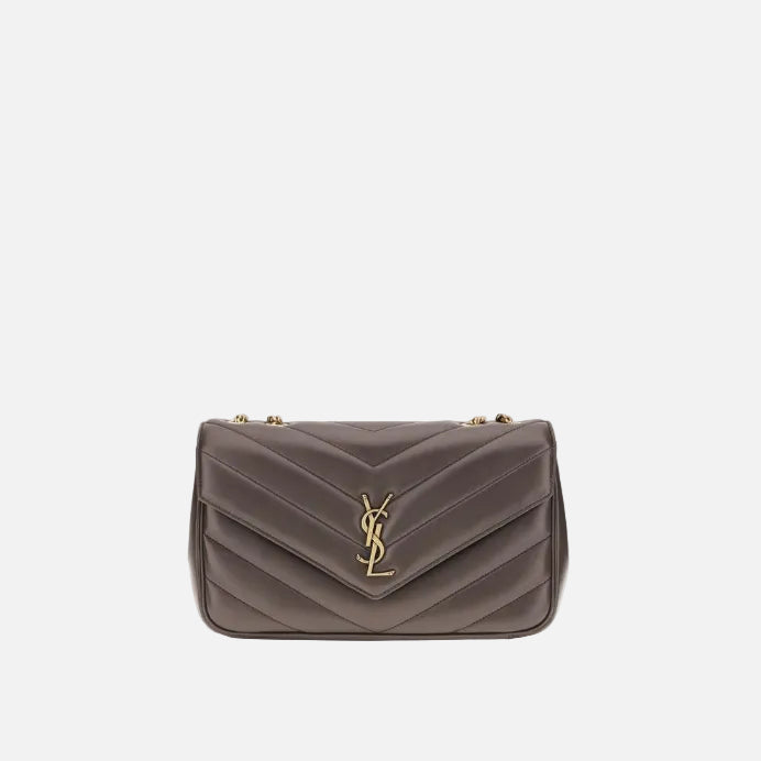 Saint Laurent Grå Axelremsväska I Lammläder