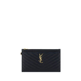 Saint Laurent Svart Plånbok I Läder