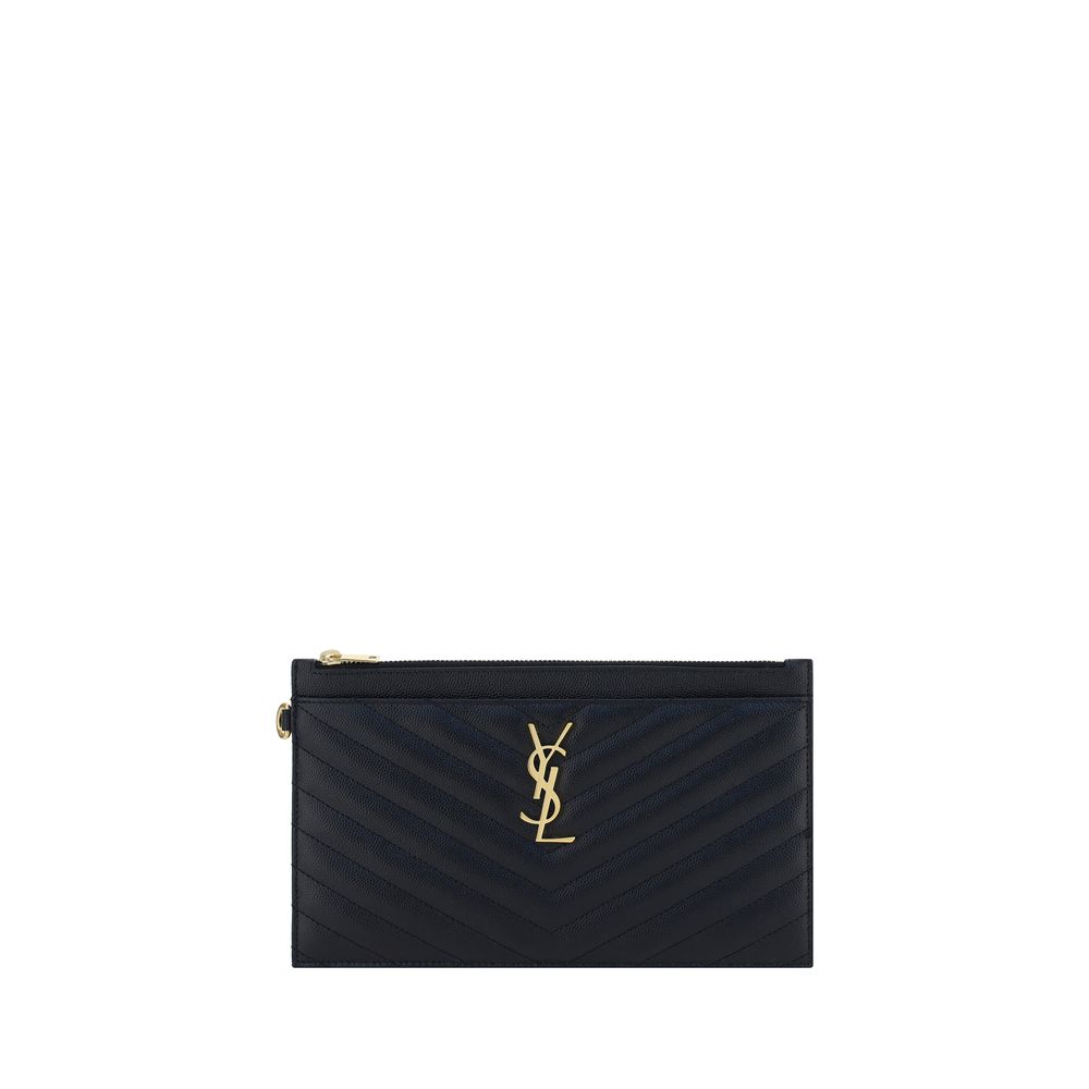 Saint Laurent Svart Plånbok I Läder