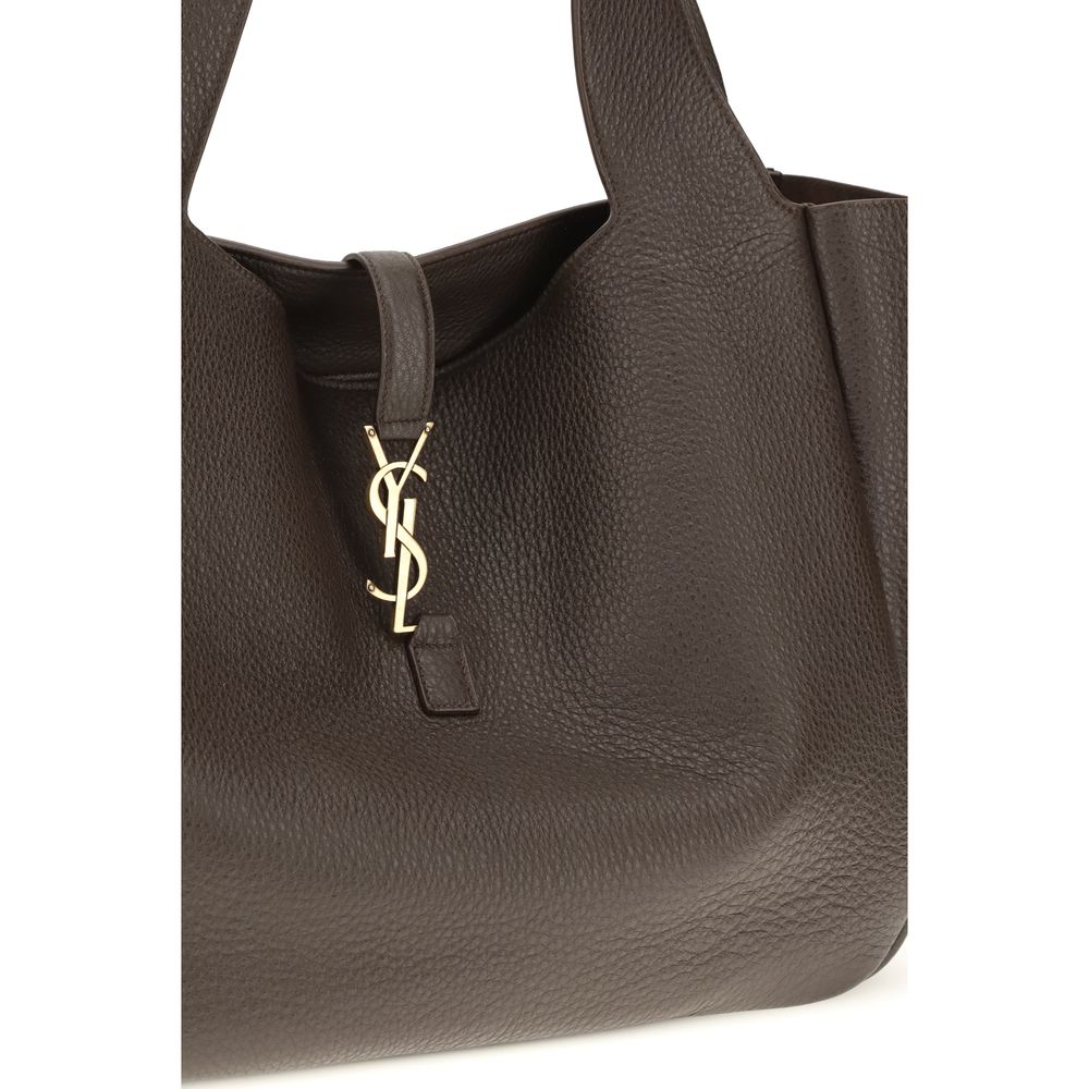 Saint Laurent Brun Axelremsväska I Läder