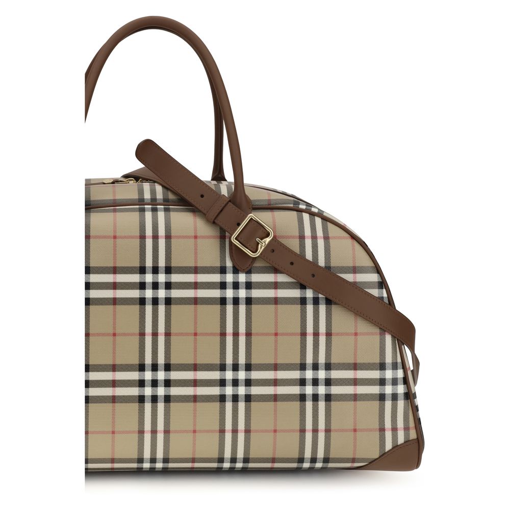 Burberry Duffelväska Axelremsväska I Beige Bomull