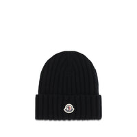 Moncler Svart Mössa I Merinoullsmössa