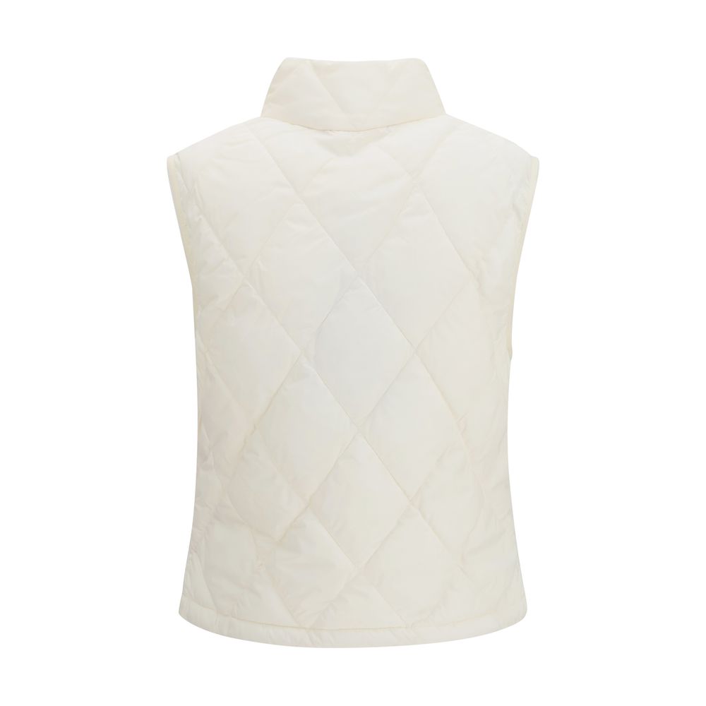 Burberry Vit Ärmlös Jacka/Väst I Polyester Dam