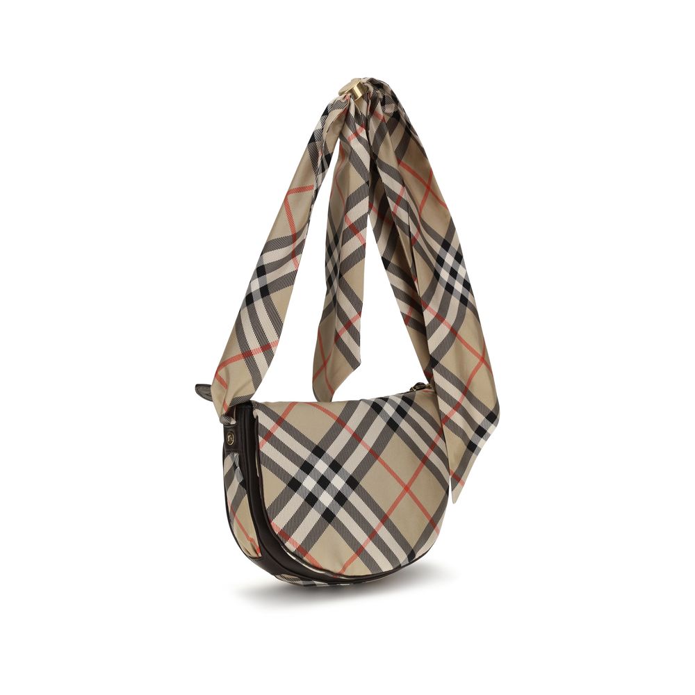 Burberry Beige Axelremsväska I Siden