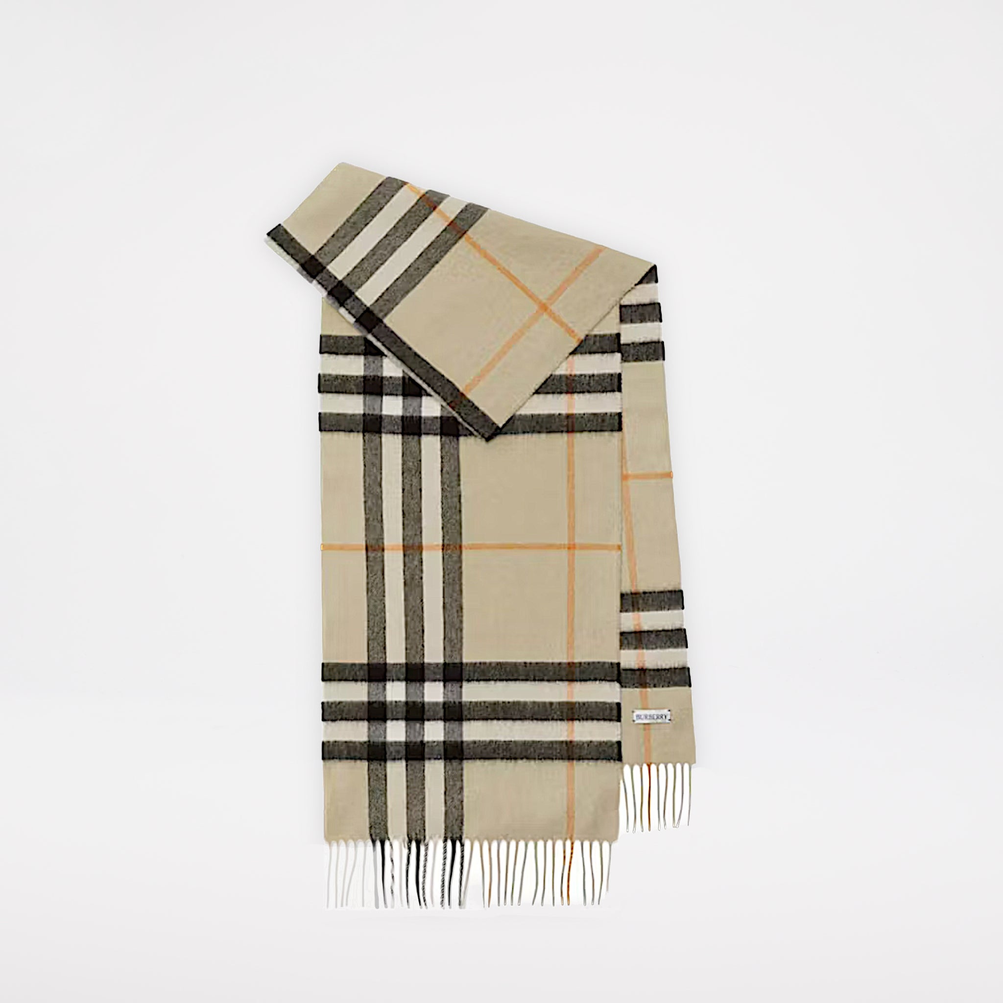 Burberry Check Kashmir Halsduk Beige