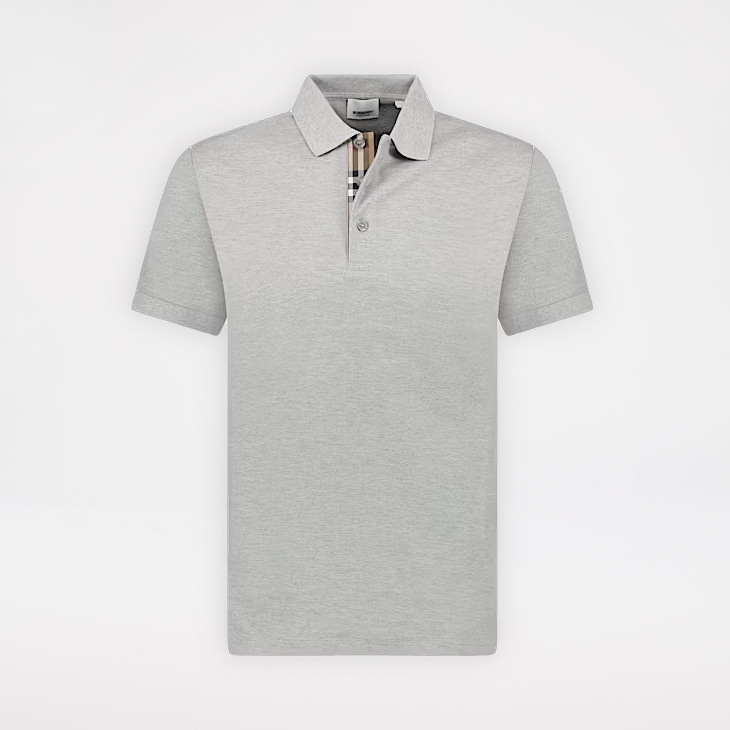 Burberry Hartford Check Placket Polo Grey