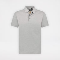 Burberry Hartford Check Placket Polo Grey