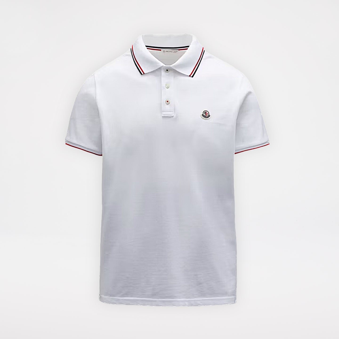 Moncler Logo Polo Shirt White/Red/Black