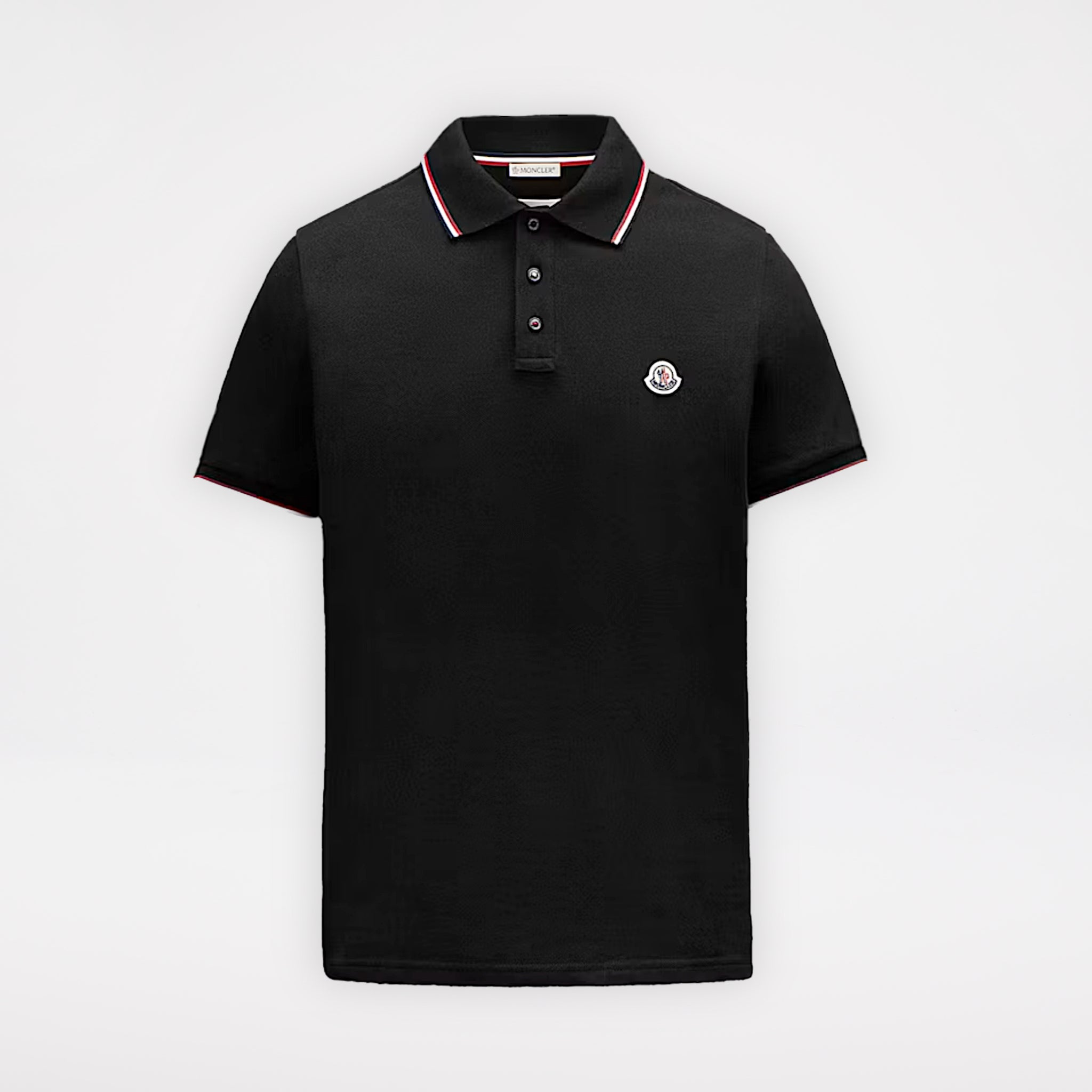 Moncler Logo Polo Shirt Black/Red/White