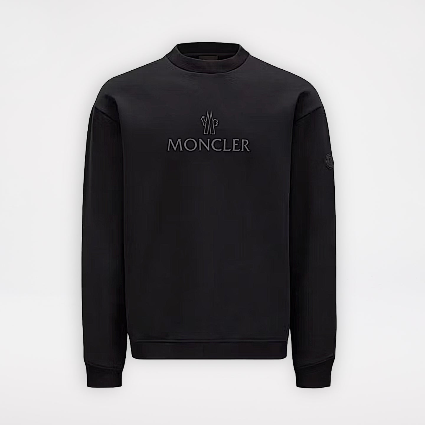 Moncler Reflective Logo Print Crewneck Sweatshirt Black/Black