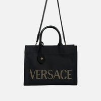 Versace Tote-Väska I Canvas och Läder