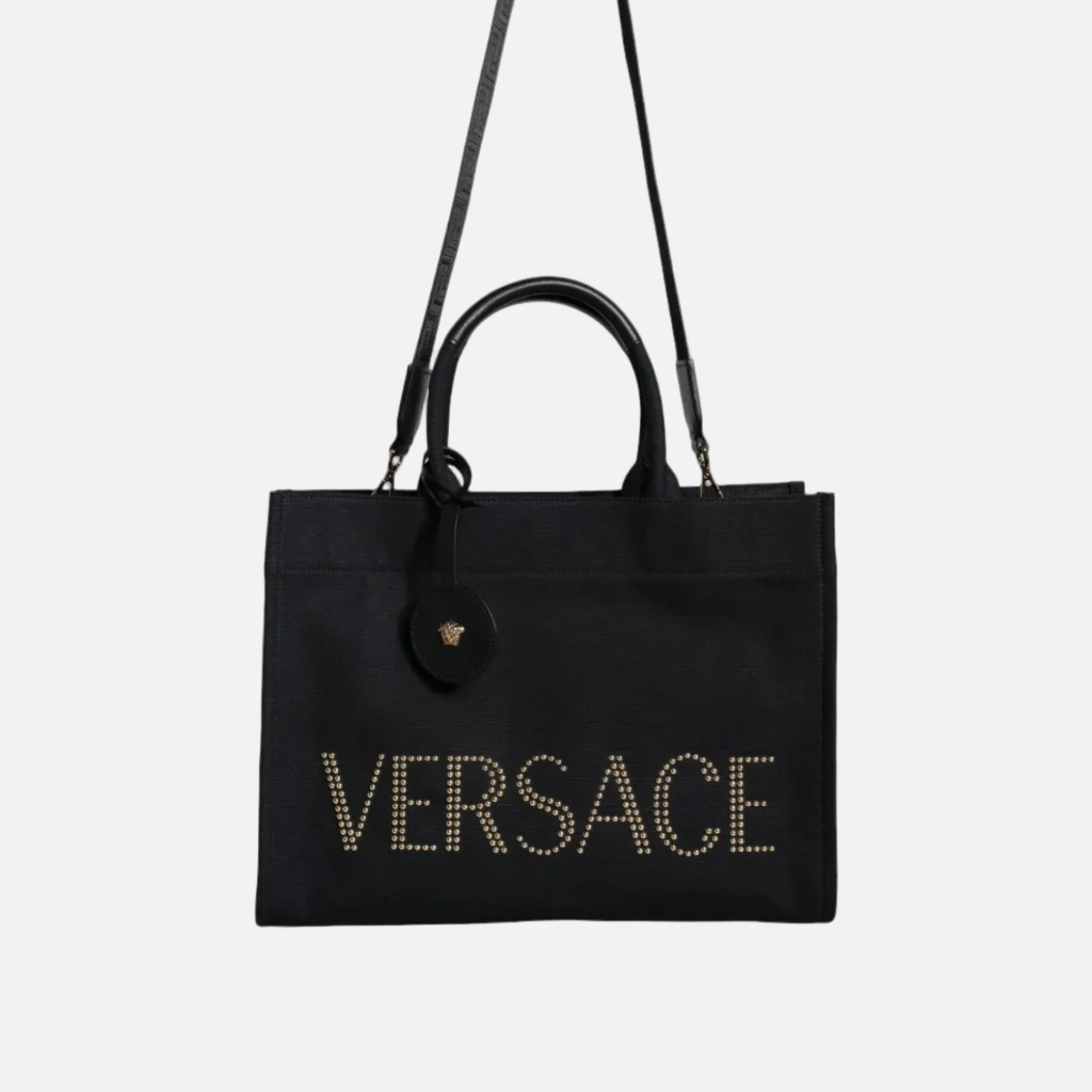 Versace Tote-Väska I Canvas och Läder