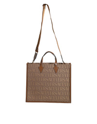 Versace Tote-Väska I Jacquard och Läder