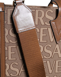 Versace Tote-Väska I Jacquard och Läder