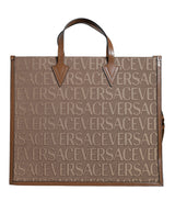Versace Tote-Väska I Jacquard och Läder