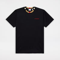 Burberry Icon Stripe Trim Cotton T-shirt Black