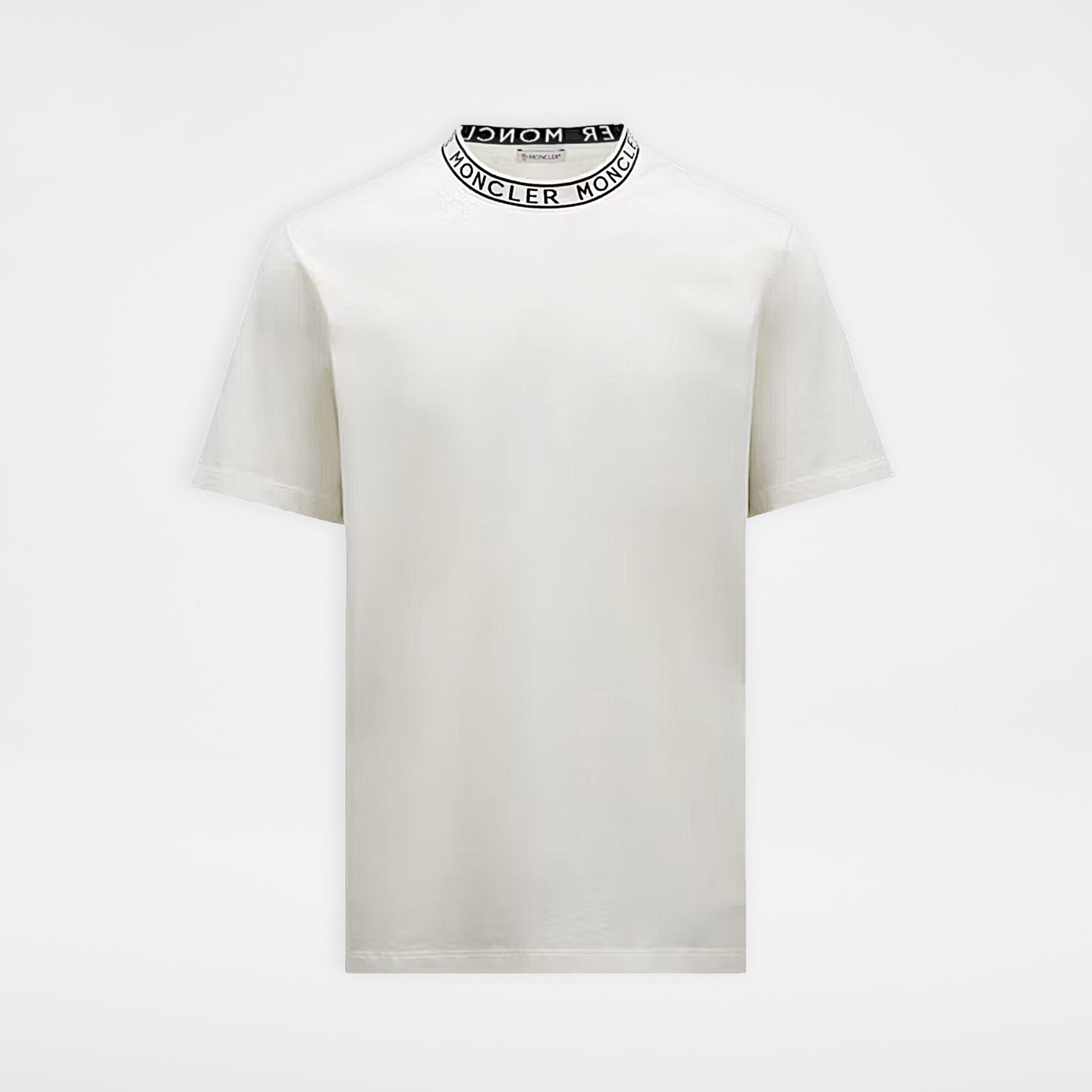 Moncler Logo Collar T-Shirt Off White