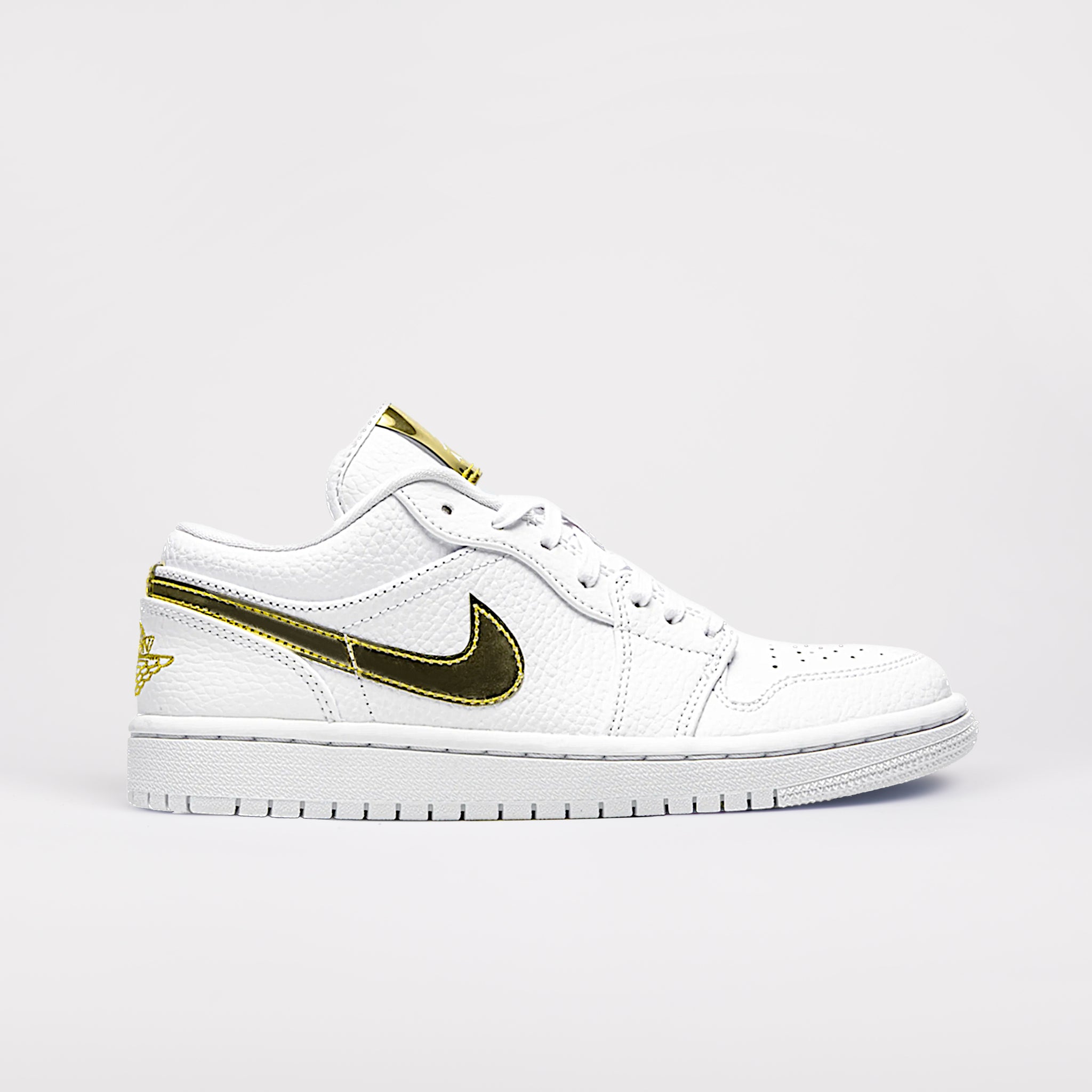 Jordan 1 Low White Metallic Gold (Dam)